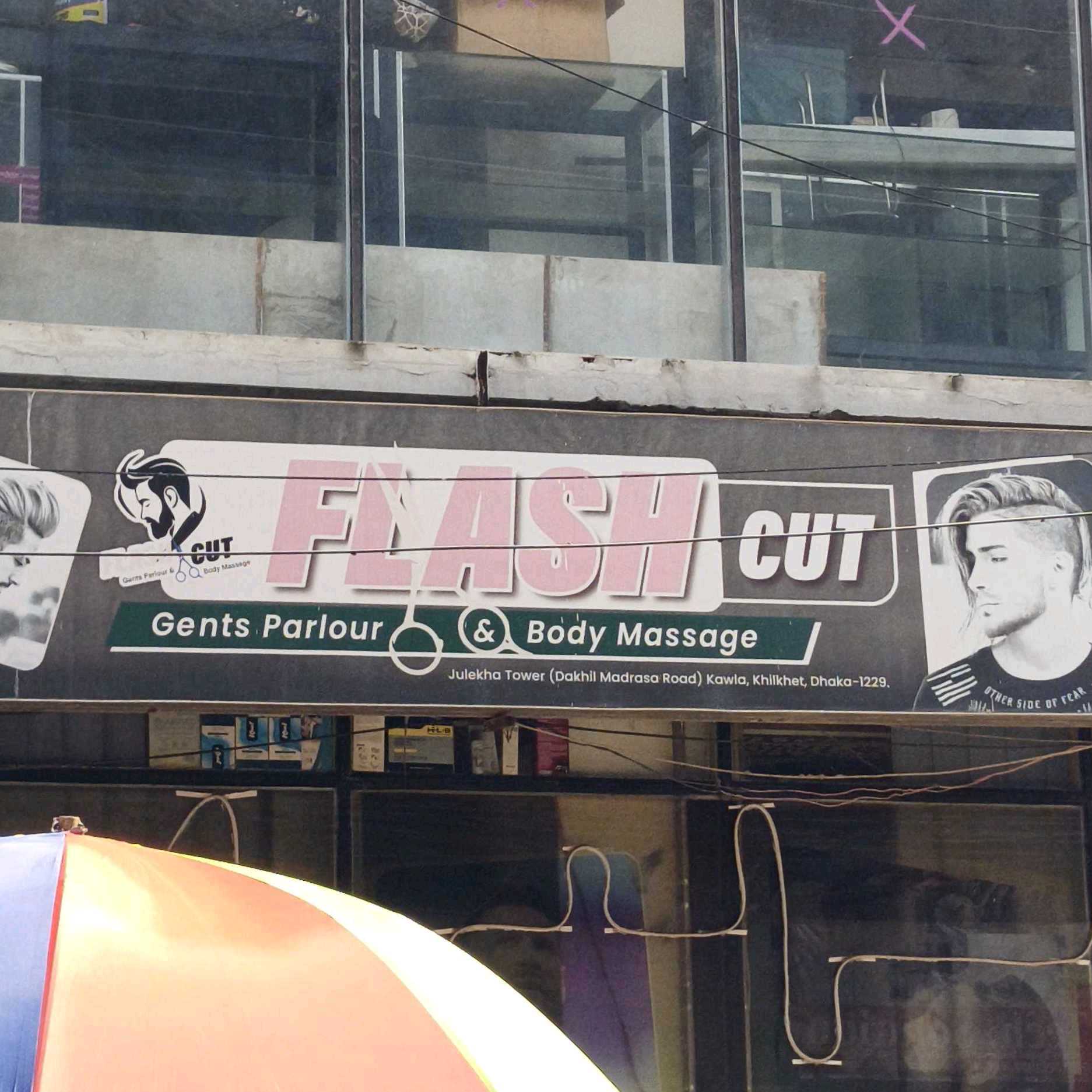 Flash Cut Gents Parlor And Body Message